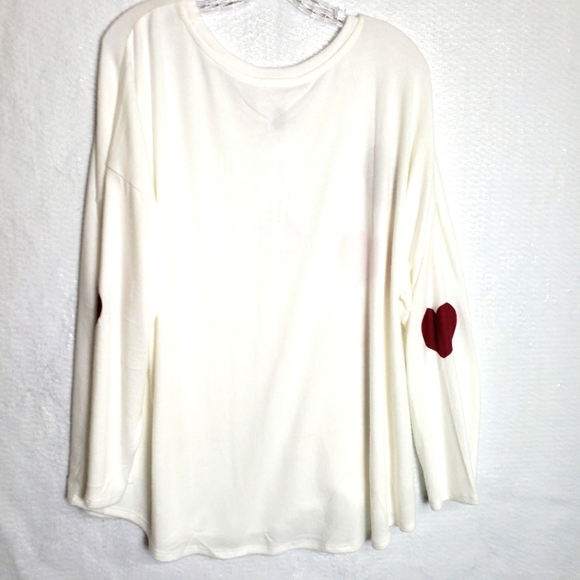 NWT For The Republic Womans Cream with Hearts Crew neck Shirt Sixe 3X - Picture 2 of 8